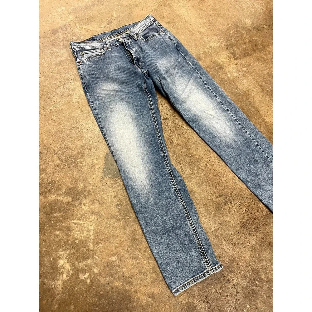 Levi's 541 Athletic Straight Jeans Mens 31x32 Blue Whiskering Denim Medium Wash‎